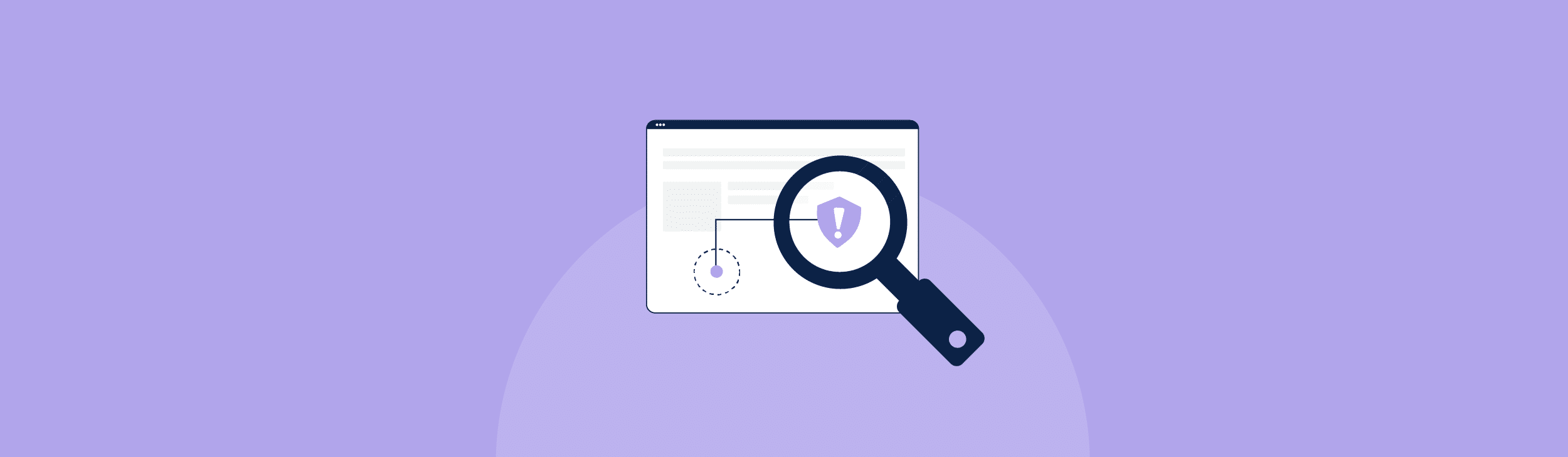 A magnifying glass over a screen signifying examining for cybersecurity risk management