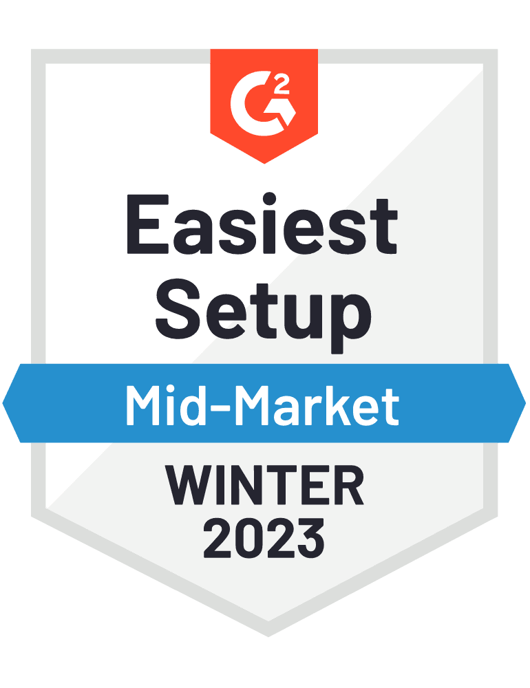 G2 Crowd Easiest Setup Mid Market