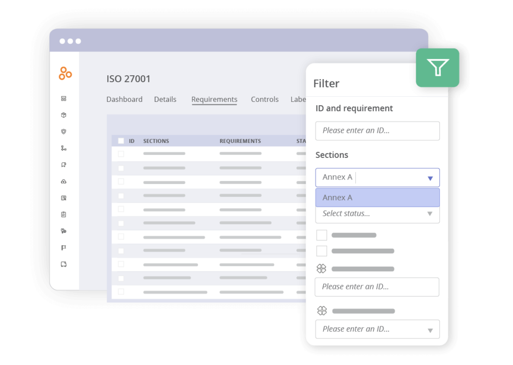 A screenshot of how to build the SoA report in Hyperproof