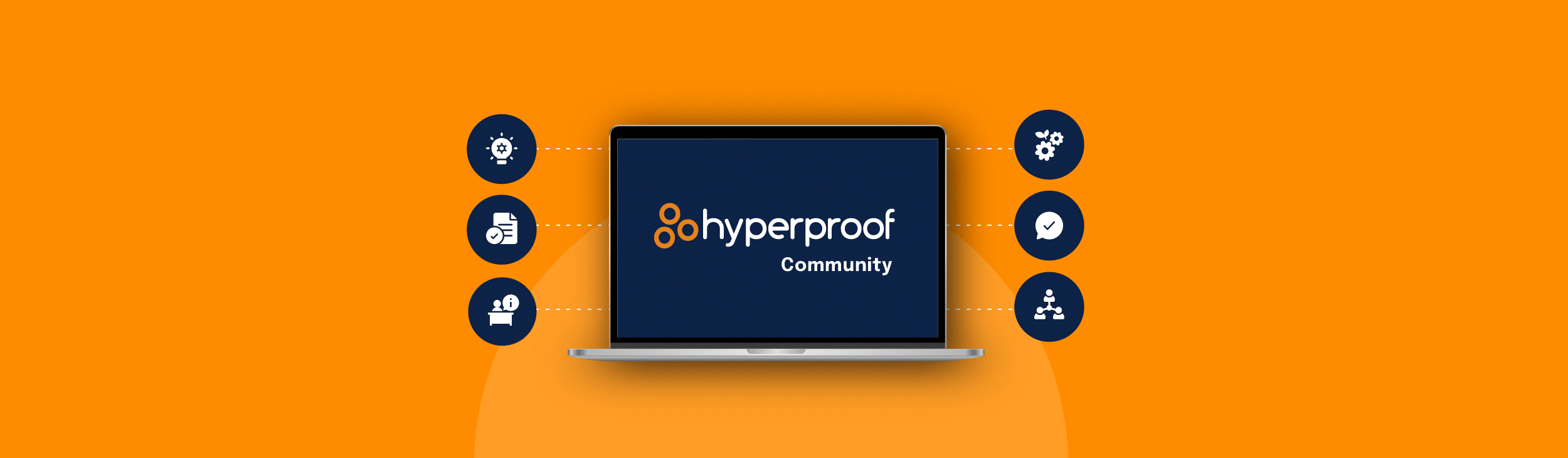 Blog thumbnail vector image for the blog post, "Did you know about the Hyperproof Community?"