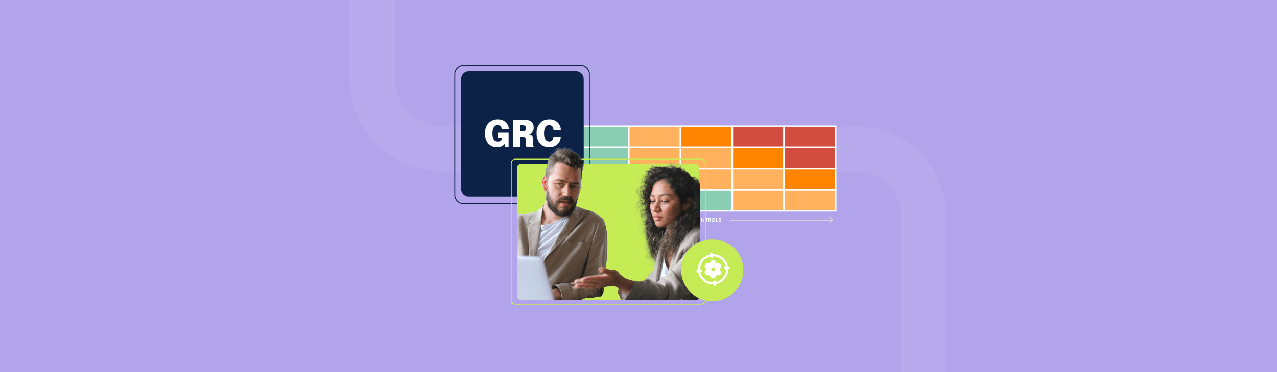 A vector image representing how a risk control matrix can integrate into other GRC efforts