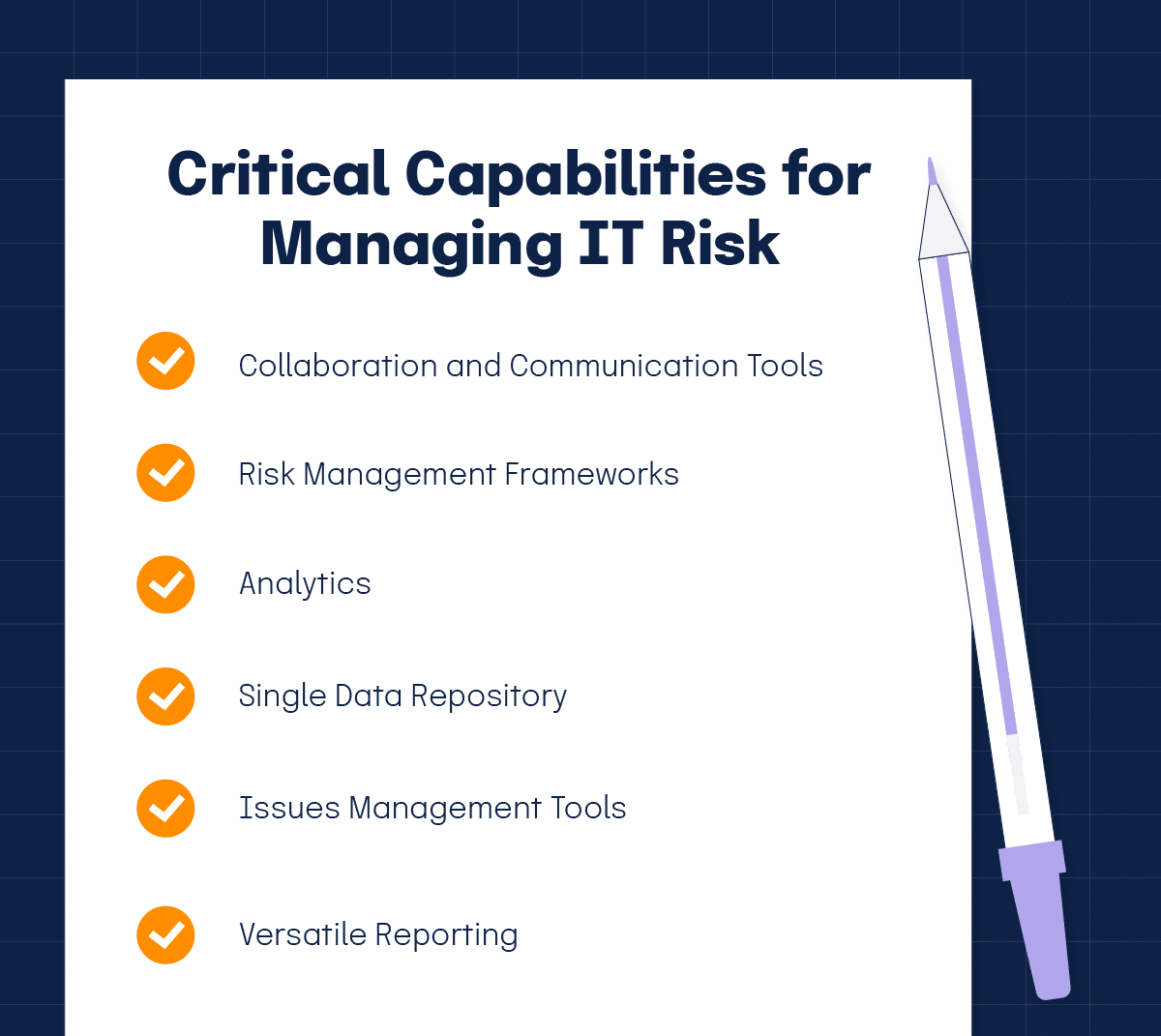 A checklist of critical capabilities for managing IT risk