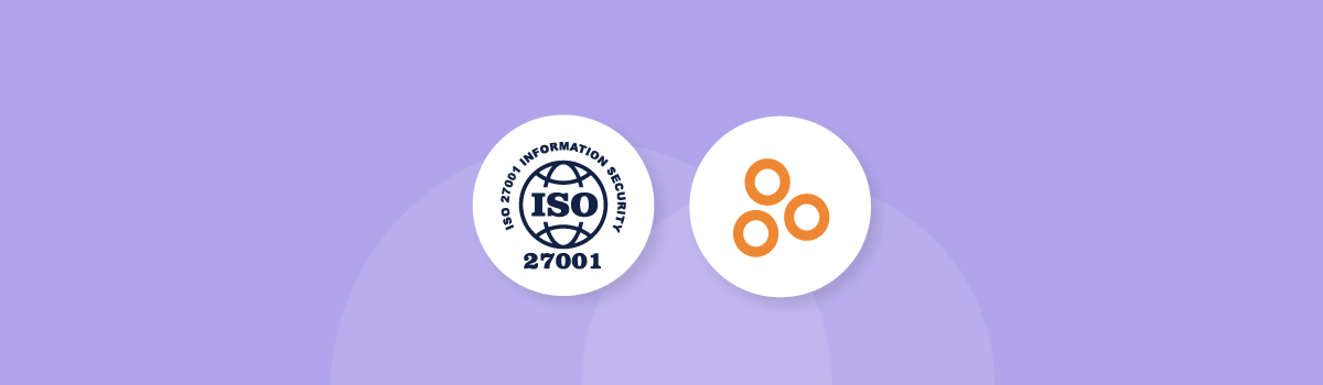 The ISO 27001 logo next to the Hyperproof logo