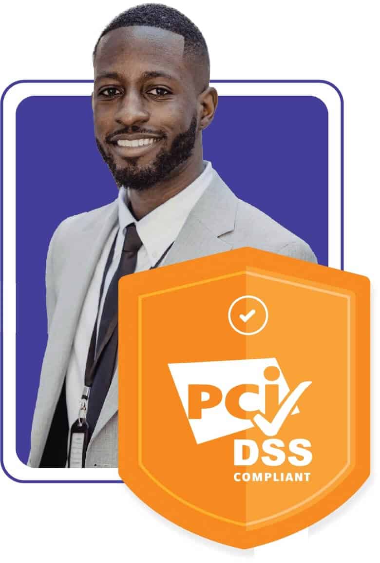 Person with PCI DSS badge 