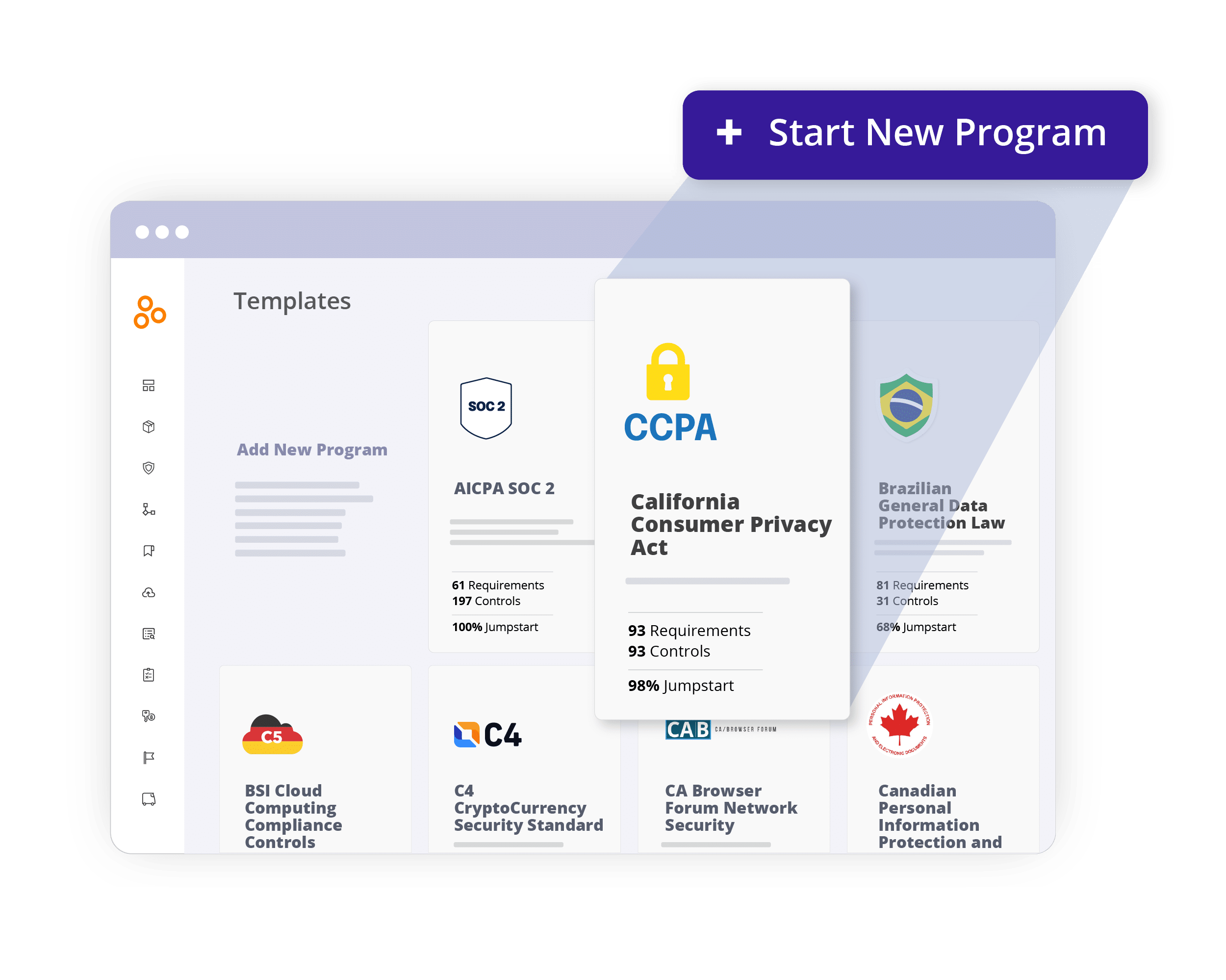 CCPA program template in Hyperproof