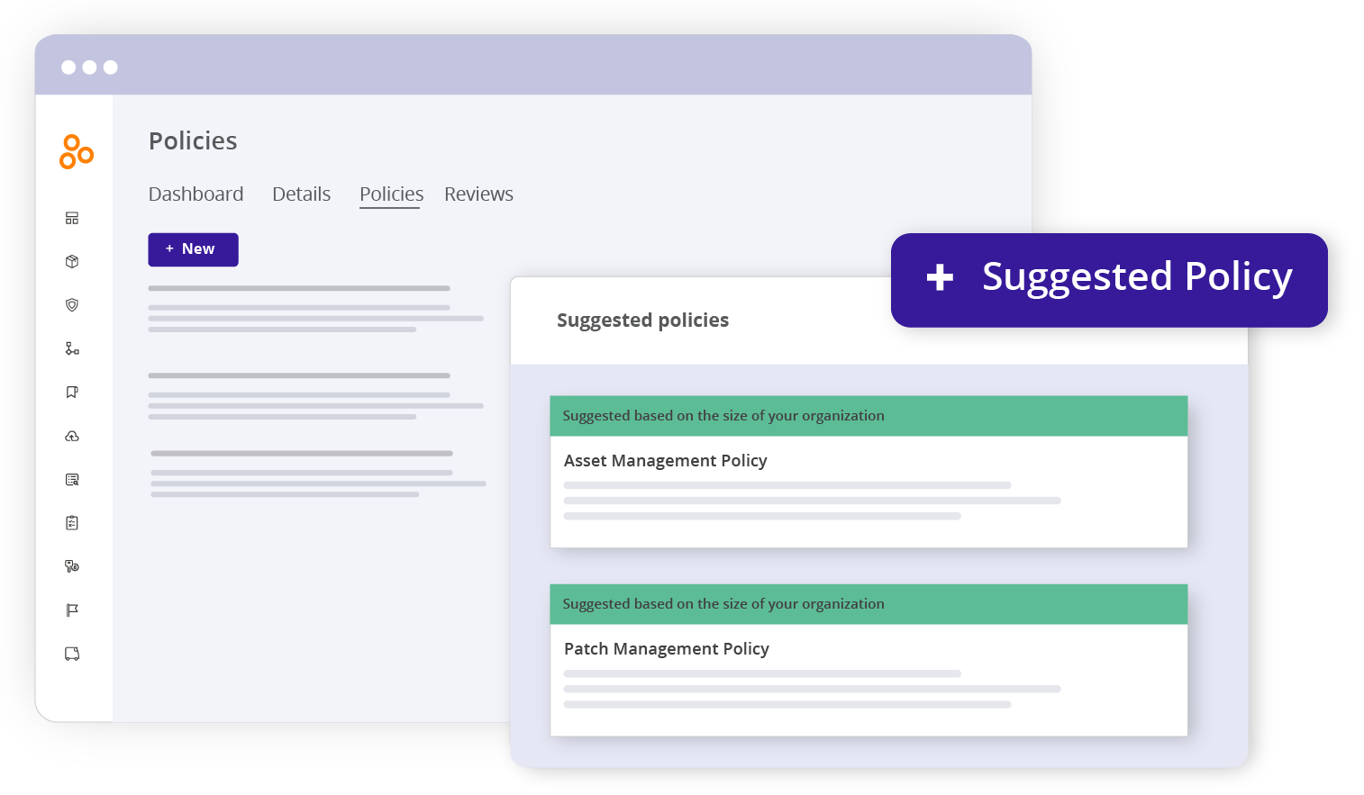 Policies tab of the policies dashboard in Hyperproof