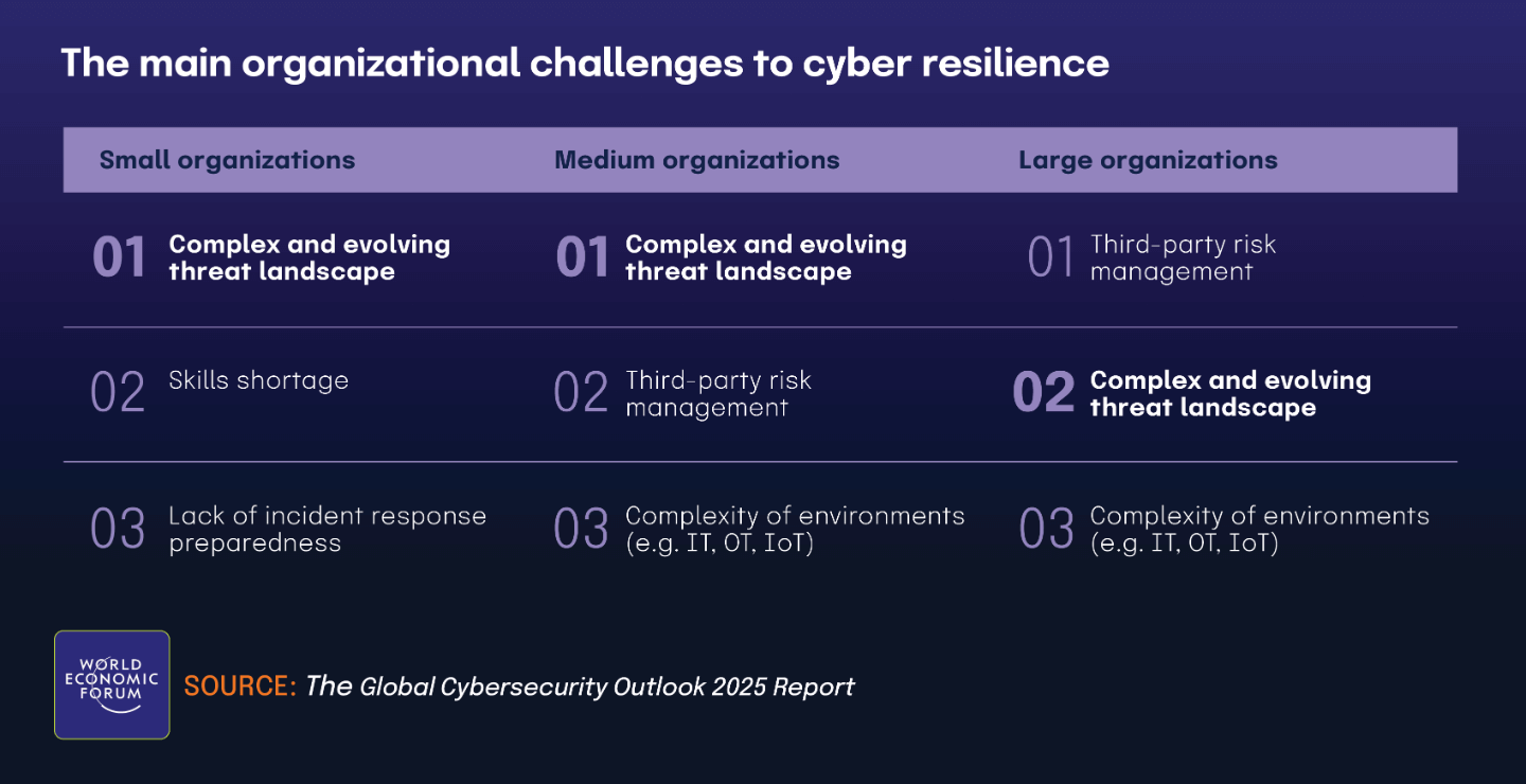 The main organizational challenges to cyber resilience