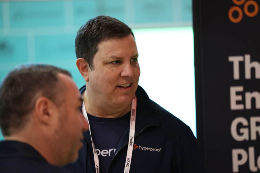 Craig Unger, CEO of Hyperproof, on site at RSAC