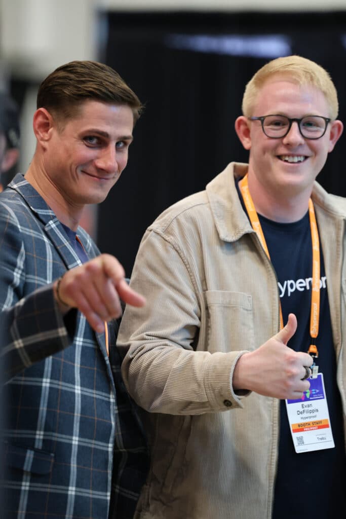 Jon Barger, Enterprise Account Executive, and Evan DeFilipis, Solutions Architect at Hyperproof on site at RSAC