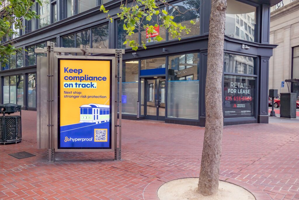 Hyperproof street ads at RSAC 2025