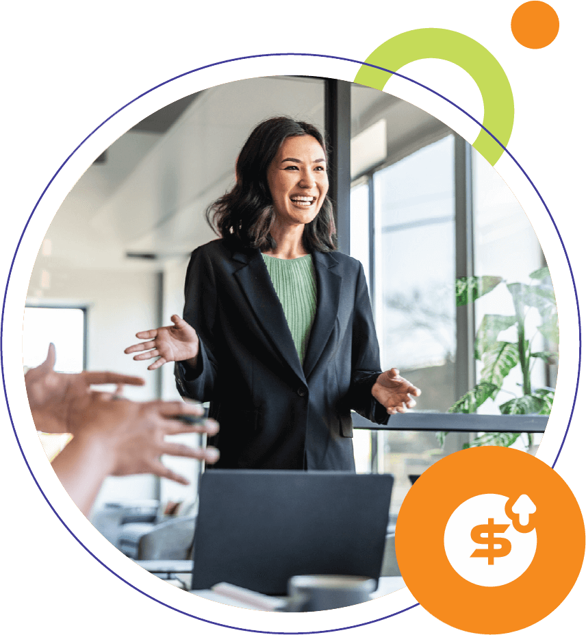 Decorative woman in office environment
