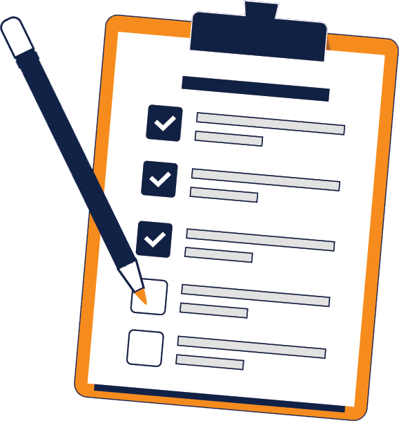 Checklist on a clipboard