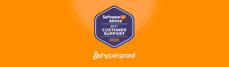Hyperproof earns Software Advice's 2025 "Best Customer Support" badge
