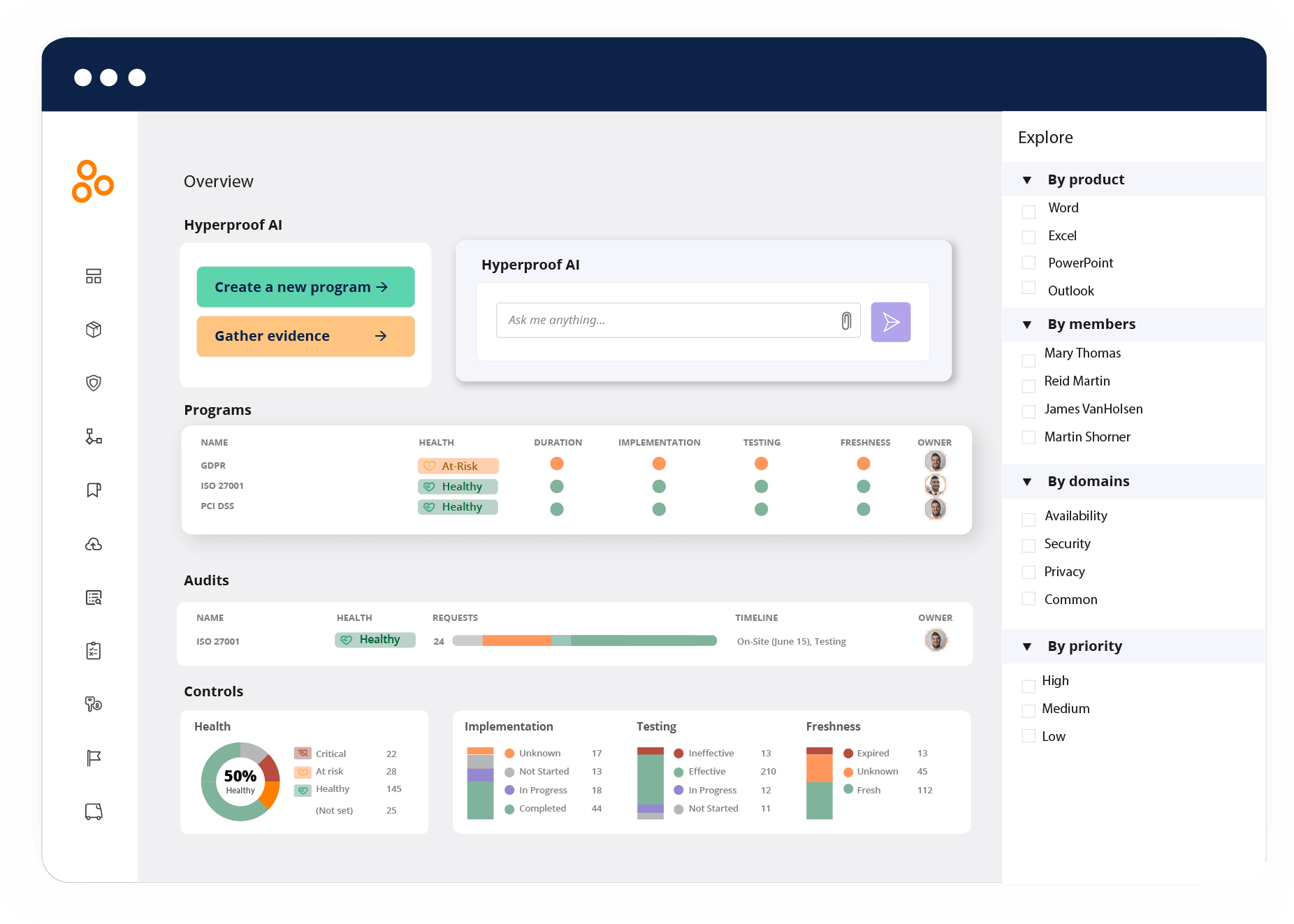 Hyperproof GRC Software Product Shot
