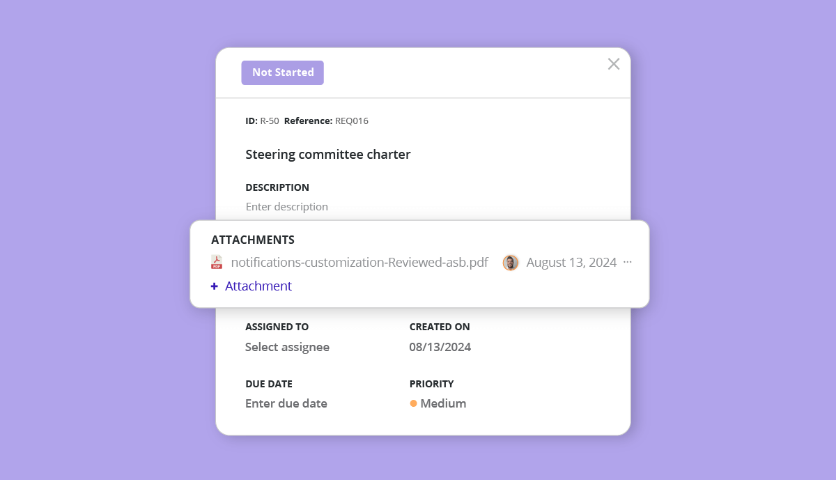 document request list in Hyperproof