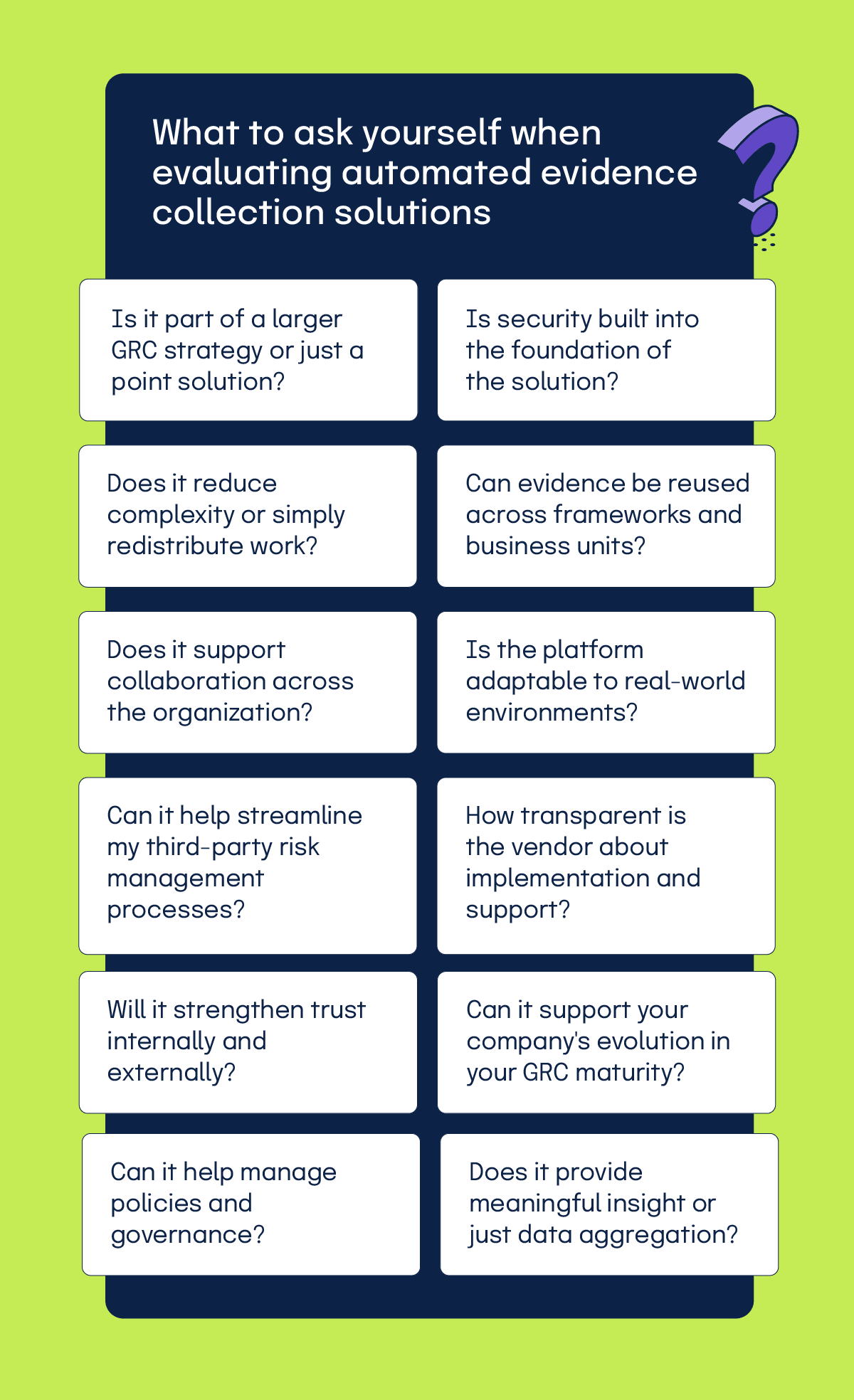 what to ask yourself when evaluating automated evidence collection solutions